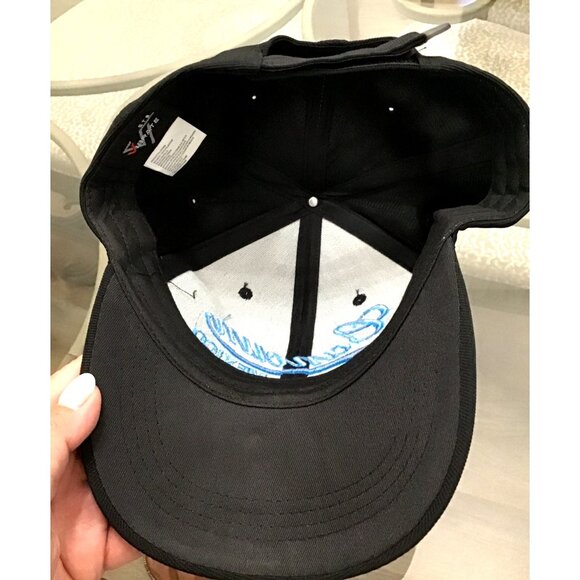 CANCUN MEN'S SNAP BACK BLACK HAT WITH FRONT LOGO - Picture 5 of 6